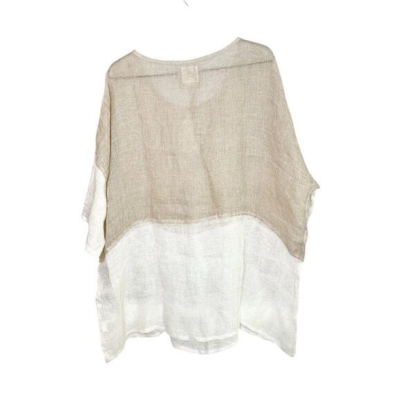 Namsar Lagenlook Natural LinenTunic Top Oversized Sz OS Sheer Neutral Minimalist - Picture 5 of 10